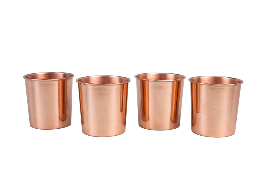 Smooth Copper Tumbler - Set of 4